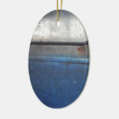 ライトブルーとホワイトヴィンテージトラック セラミックオーナメント (左)