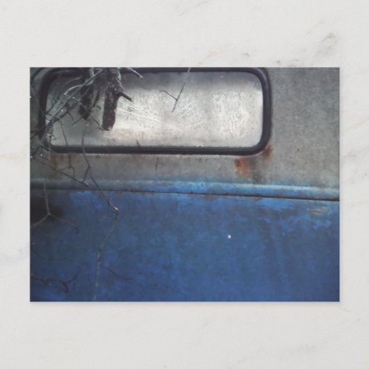 ライトブルーとホワイトヴィンテージトラック ポストカード (正面)