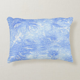 ライトブルーとホワイト抽象芸術枕 アクセントクッション