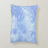 ライトブルーとホワイト抽象芸術枕 アクセントクッション (裏面(縦))