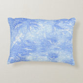 ライトブルーとホワイト抽象芸術枕 アクセントクッション (裏面)