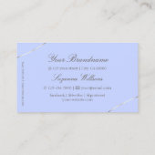 ライトブルーとホワイト金ゴールドデコールと宝石モダン 名刺 (裏面)