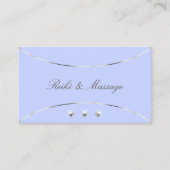 ライトブルーとホワイト金ゴールドデコールと宝石モダン 名刺 (正面)