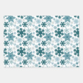 ライトブルーと白かわいい冬の雪 ラッピングペーパーシート (正面3)