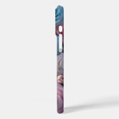 ライトブルーと白とピンクのバラ Case-Mate iPhoneケース (裏面 / 左)