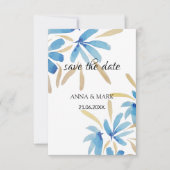 ライトブルーと金ゴールドの水色の花 (正面)