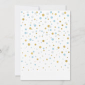 ライトブルーと金ゴールドバルーン | 1st少年誕生日 招待状 (裏面)