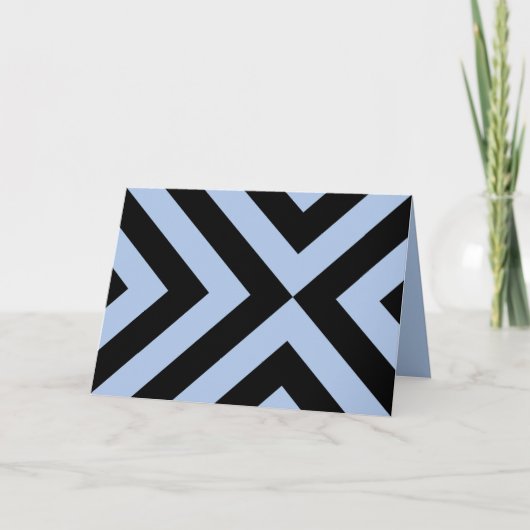 ライトブルーと黒い山形 サンキューカード (正面)