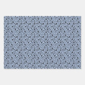 ライトブルーに黒い前足プリント ラッピングペーパーシート (正面3)