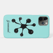 ライトブルーに黒い抽象的なシミ Case-Mate iPhoneケース (裏面(横))