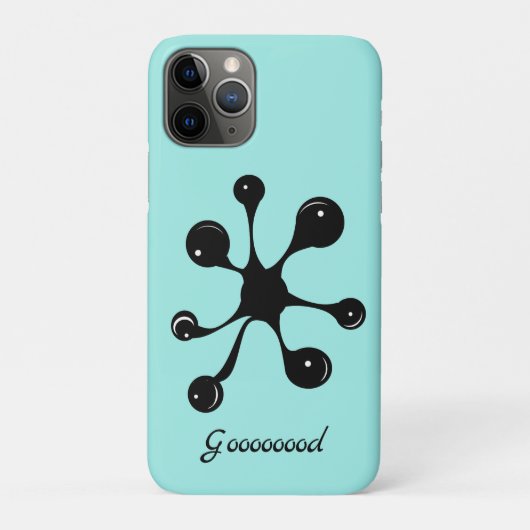 ライトブルーに黒い抽象的なシミ Case-Mate iPhoneケース (裏)