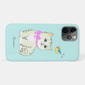 ライトブルーのかわいいトラ猫 Case-Mate iPhoneケース (裏面(横))