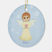 ライトブルーのかわいい小さな天使 セラミックオーナメント (左)