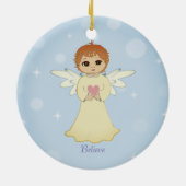 ライトブルーのかわいい小さな天使 セラミックオーナメント (裏面)