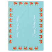 ライトブルーのそりに可愛いクリスマス小人 テーブルクロス (正面)