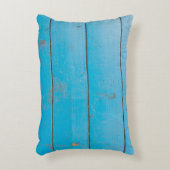 ライトブルーのアクアマリン新鮮なヴィンテージ木材ダスティフロ アクセントクッション (正面(垂直))