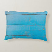 ライトブルーのアクアマリン新鮮なヴィンテージ木材ダスティフロ アクセントクッション (裏面)