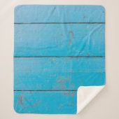 ライトブルーのアクアマリン新鮮なヴィンテージ木材ダスティフロ シェルパブランケット (正面)