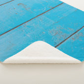 ライトブルーのアクアマリン新鮮なヴィンテージ木材ダスティフロ シェルパブランケット (3/4)