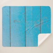 ライトブルーのアクアマリン新鮮なヴィンテージ木材ダスティフロ シェルパブランケット (正面(横))