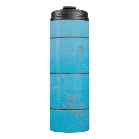 ライトブルーのアクアマリン新鮮なヴィンテージ木材ダスティフロ タンブラー (正面)