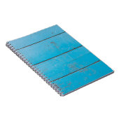 ライトブルーのアクアマリン新鮮なヴィンテージ木材ダスティフロ ノートブック (右側)