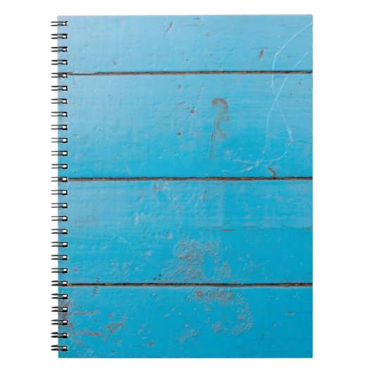 ライトブルーのアクアマリン新鮮なヴィンテージ木材ダスティフロ ノートブック (正面)