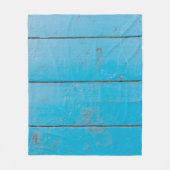 ライトブルーのアクアマリン新鮮なヴィンテージ木材ダスティフロ フリースブランケット (正面)