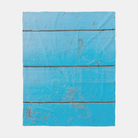 ライトブルーのアクアマリン新鮮なヴィンテージ木材ダスティフロ フリースブランケット (正面)