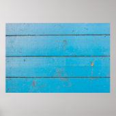 ライトブルーのアクアマリン新鮮なヴィンテージ木材ダスティフロ ポスター (正面)