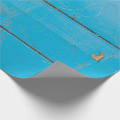 ライトブルーのアクアマリン新鮮なヴィンテージ木材ダスティフロ ラッピングペーパー (角)