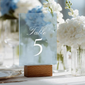 ライトブルーのアクリル製結婚式テーブルナンバー アクリル招待状
