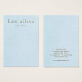 ライトブルーのイヤリングディスプレイカード (正面&裏面)