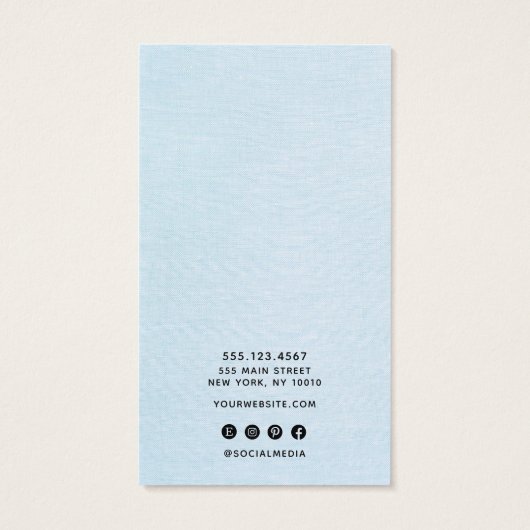 ライトブルーのイヤリング追加ロゴ表示ホルダー (裏面)