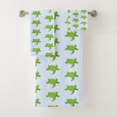 ライトブルーのウミガメ模様 バスタオルセット (インサイチュ)