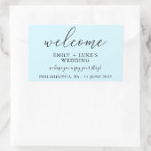 ライトブルーのカスタムウェディングウェルカム 長方形シール (バッグ)