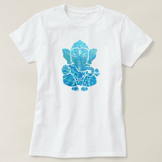 ライトブルーのガネーシャ Tシャツ (デザイン正面)