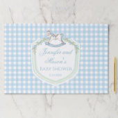 ライトブルーのギンガフランスのムの馬紋赤ちゃんシャワー ペーパーパッド (インサイチュ)