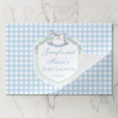 ライトブルーのギンガフランスのムの馬紋赤ちゃんシャワー ペーパーパッド (折り畳み)