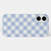ライトブルーのギンガムチェック柄 クラシックチェックプリント Case-Mate iPhoneケース (裏面 (横))
