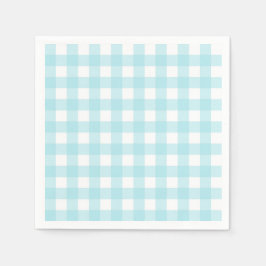 ライトブルーのギンガムチェック スタンダードカクテルナプキン