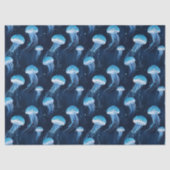 ライトブルーのクラゲ  薄葉紙 (正面)