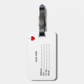 ライトブルーのクリスマスかわいいホッキョクグマ ラゲッジタグ (裏面縦)