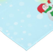 ライトブルーのクリスマススノーマン テーブルクロス (アングル)