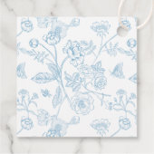 ライトブルーのクレストモノグラム ウェディング サンクス フェイバータグ (裏面)