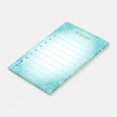 ライトブルーのグラデーションに雪の結晶 ポストイット (アングル)