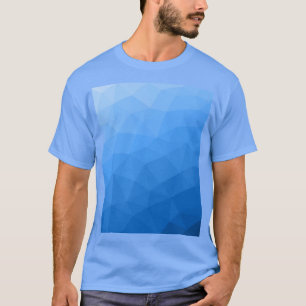 ライトブルーのグラデーションのジオメトリメッシュパターン Tシャツ