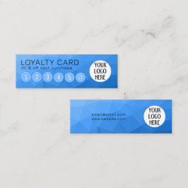 ライトブルーのグラデーションジオメトリックメッシュカスタムロゴ ロイヤリティカード