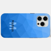 ライトブルーのグラデーション幾何学メッシュモノグラム Case-Mate iPhoneケース (裏面 (横))