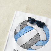 ライトブルーのグレーのチームカラー名バレーボール ビーチタオル (インサイチュ)